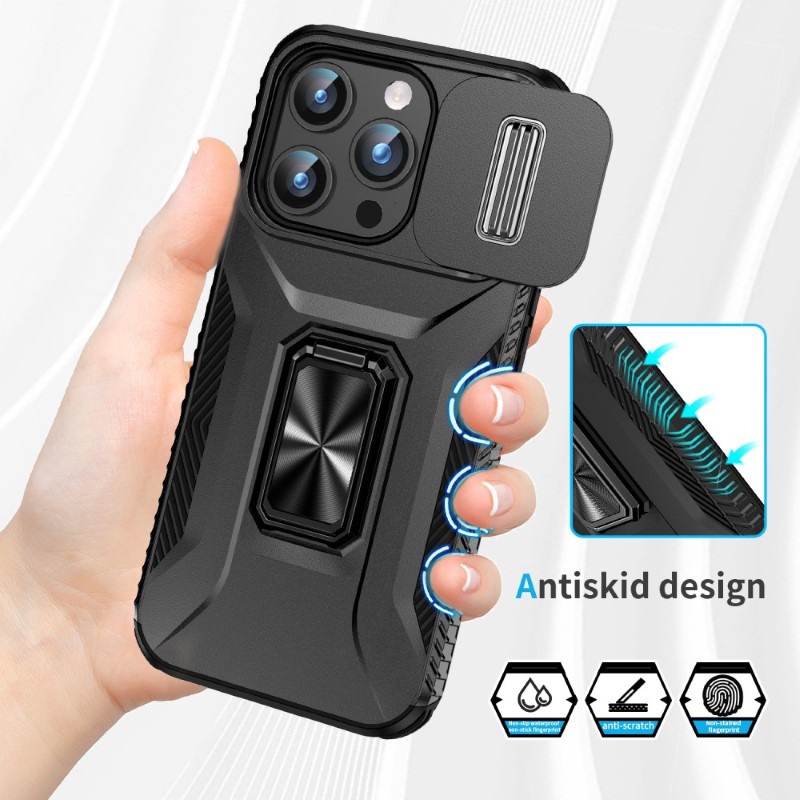 Kryt na iPhone 15 Pro Max odolný s krytkou na fotoaparát černý