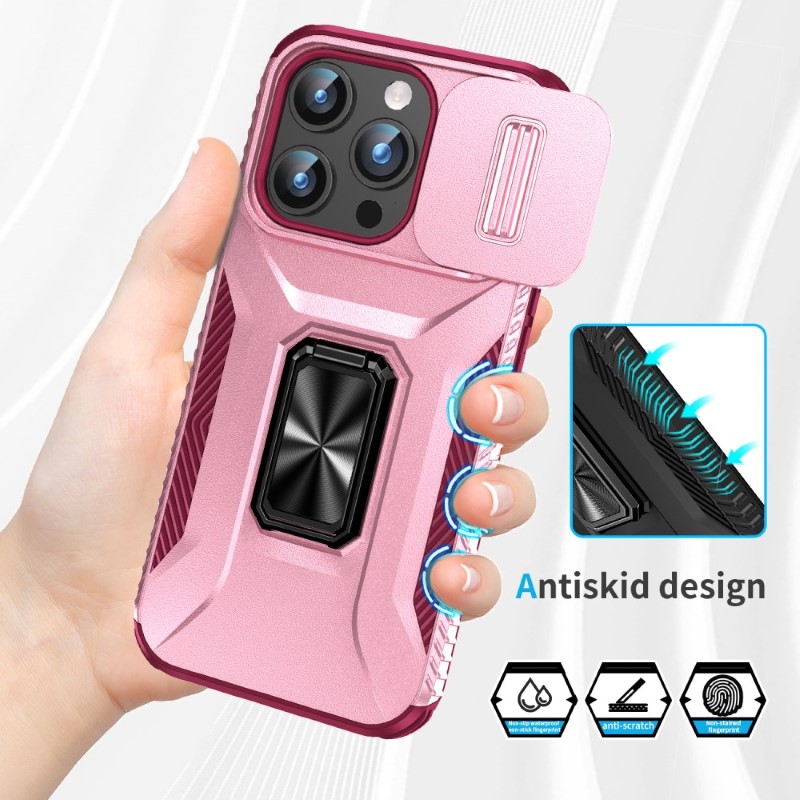 Kryt na iPhone 15 Pro Max odolný s krytkou na fotoaparát vínový