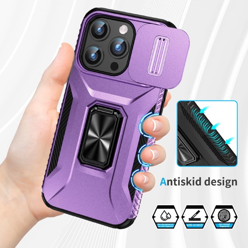 Kryt na iPhone 15 Pro Max odolný s krytkou na fotoaparát fialový