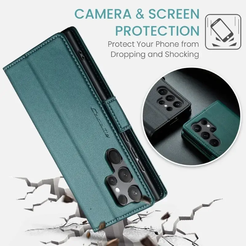 Pouzdro na Samsung Galaxy S24 Ultra CASEME smooth zelené