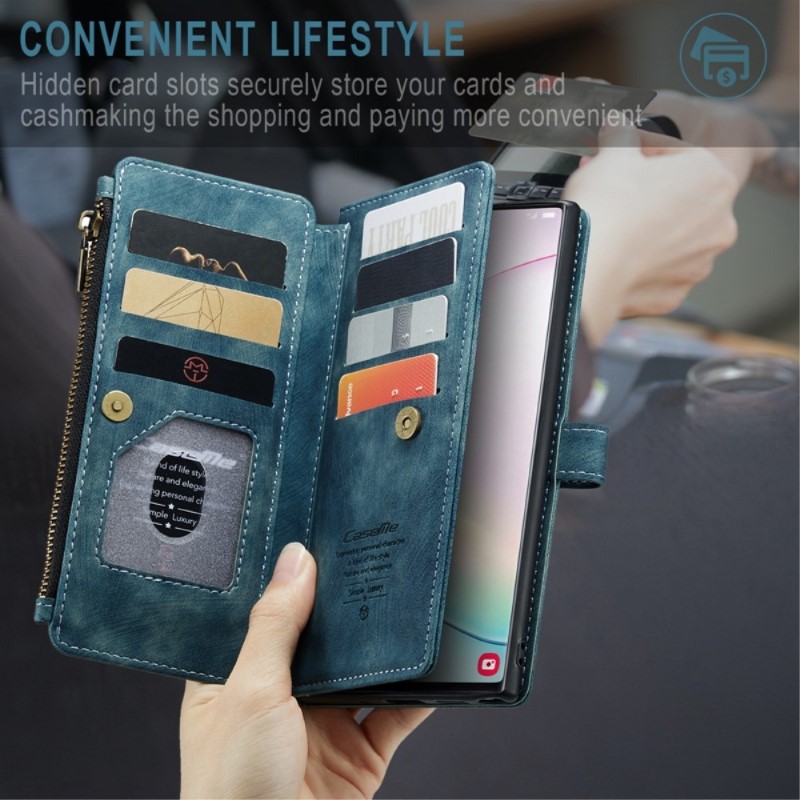 Pouzdro na Samsung Galaxy Note 10 Plus CASEME Deluxe modré