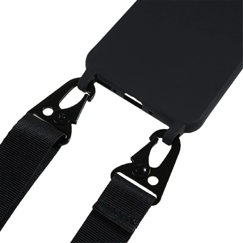 Kryt na Samsung Galaxy S24 gumový se šňůrkou na krk černý