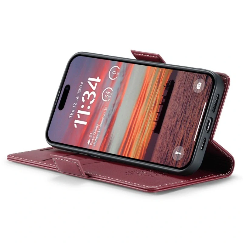 Pouzdro na iPhone 16 CASEME Smooth červené