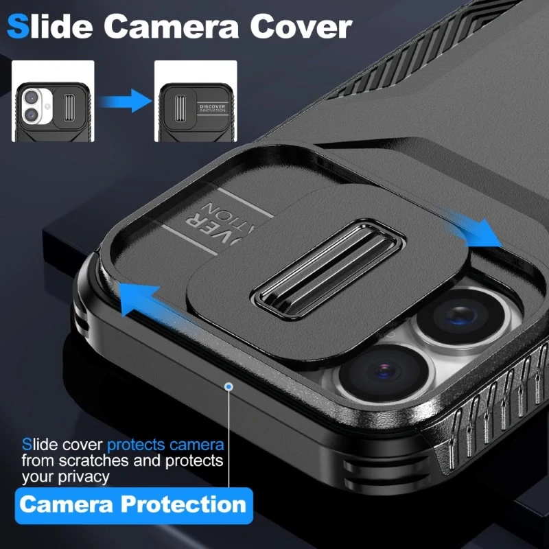 Kryt na iPhone 16 s krytkou na fotoaparát černý