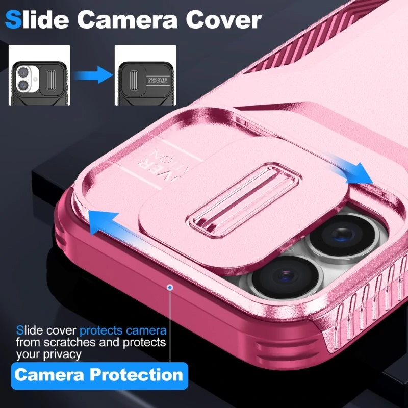 Kryt na iPhone 16 s krytkou na fotoaparát vínový