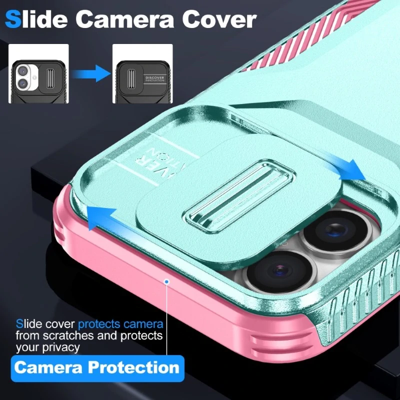 Kryt na iPhone 16 s krytkou na fotoaparát světle modrý