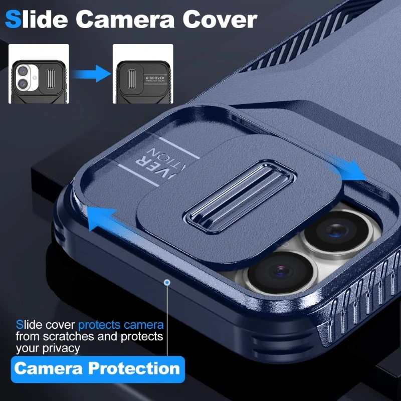 Kryt na iPhone 16 s krytkou na fotoaparát tmavě modrý