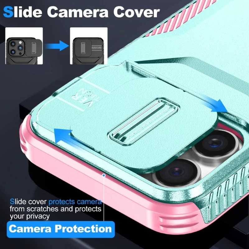Kryt na iPhone 16 Pro s krytkou na fotoaparát světle modrý