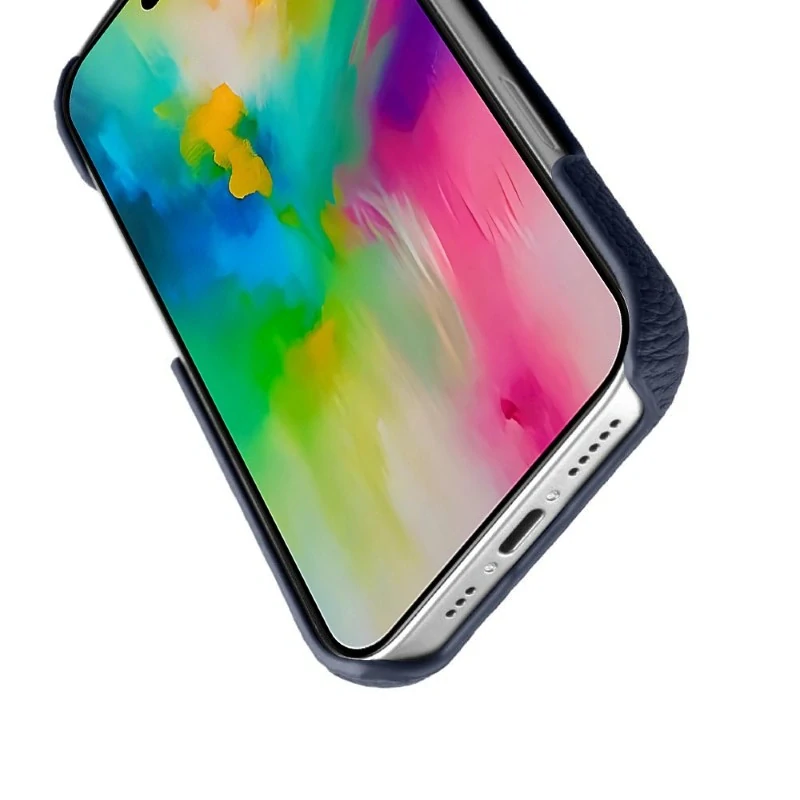 Kryt MELKCO na iPhone 16 Pro Kožený s podporou MAGSAFE modrý