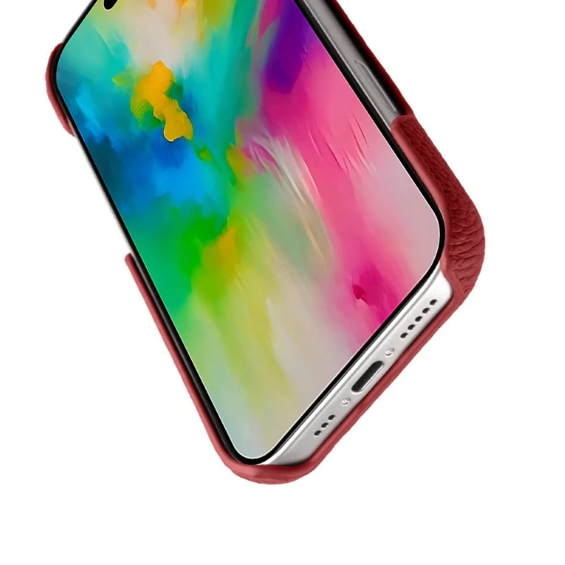 Kryt MELKCO na iPhone 16 Pro Kožený s podporou MAGSAFE červený