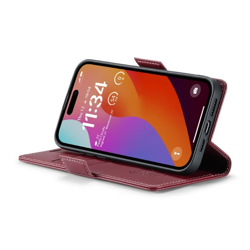 Pouzdro na iPhone 16 Pro Max CASEME Smooth červené