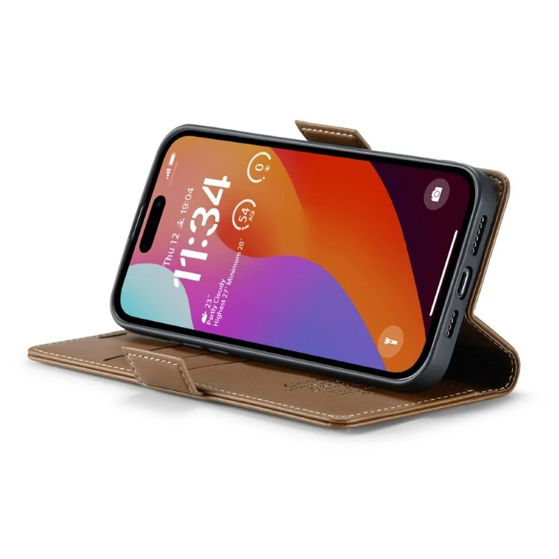 Pouzdro na iPhone 16 Pro Max CASEME Smooth hnědé
