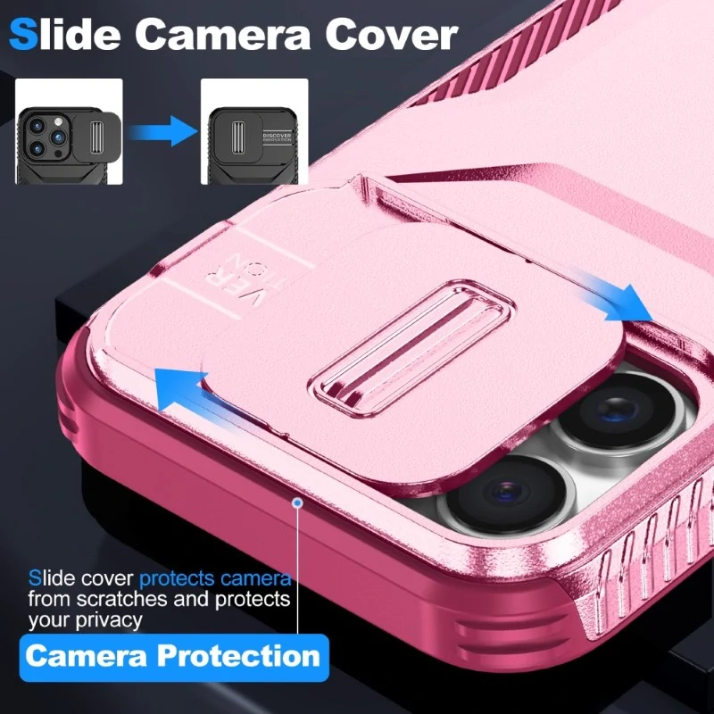 Kryt na iPhone 16 Pro Max s krytkou na fotoaparát vínový