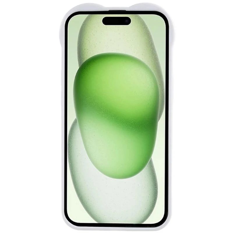 Kryt na iPhone 15 gumový Srdce bílý