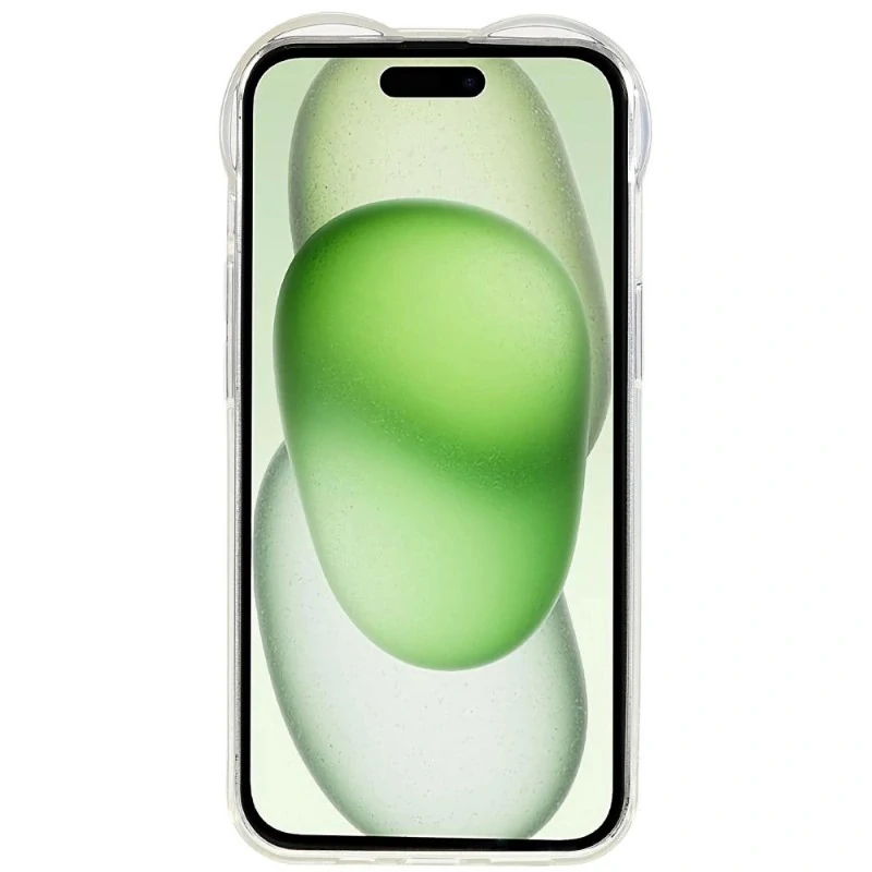 Kryt na iPhone 15 gumový Srdce čirý
