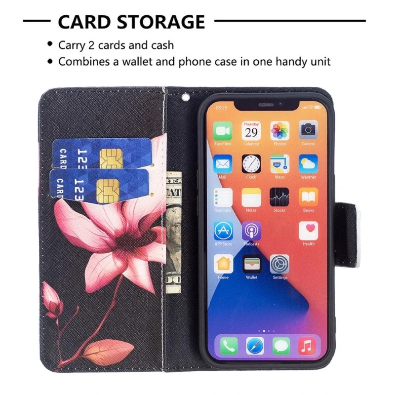 Pouzdro pro iPhone 15 Kytka černé