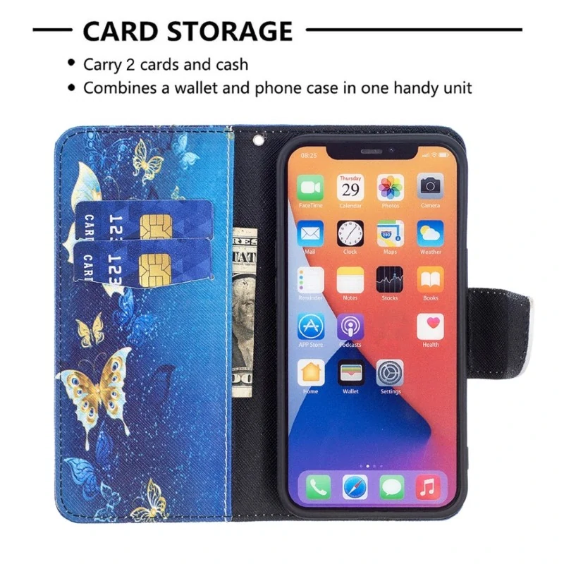 Pouzdro pro iPhone 15 Motýl modré