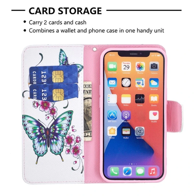 Pouzdro pro iPhone 15 Motýl bílé