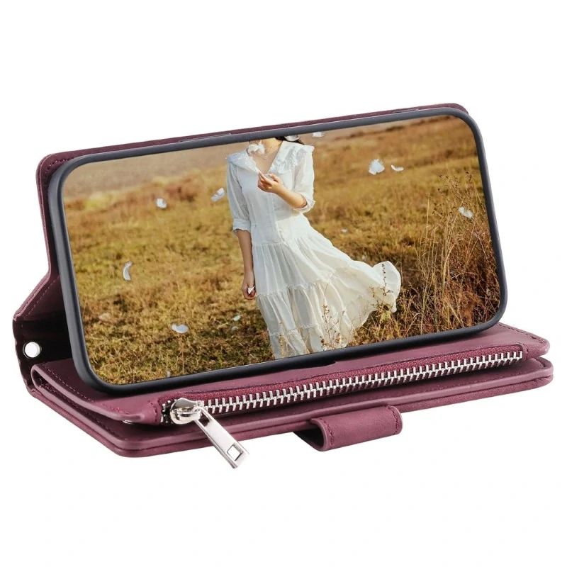 Pouzdro pro iPhone 15 Pro Luxury Double Layer vínové