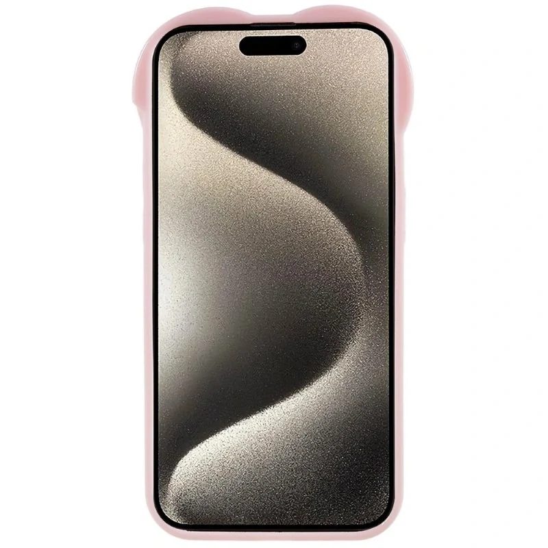 Kryt na iPhone 15 Pro gumový Srdce světle růžový