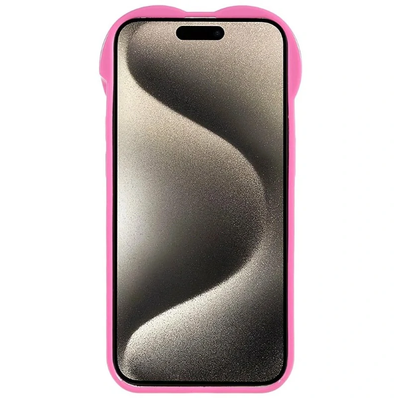 Kryt na iPhone 15 Pro gumový Srdce růžový