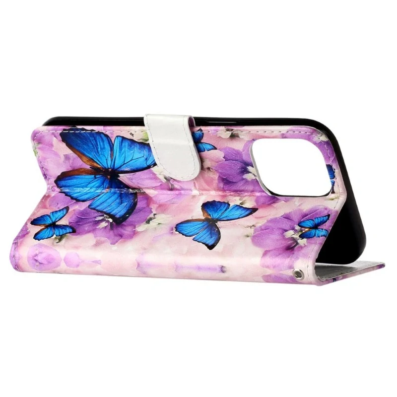 Pouzdro pro iPhone 15 Pro Motýly fialový