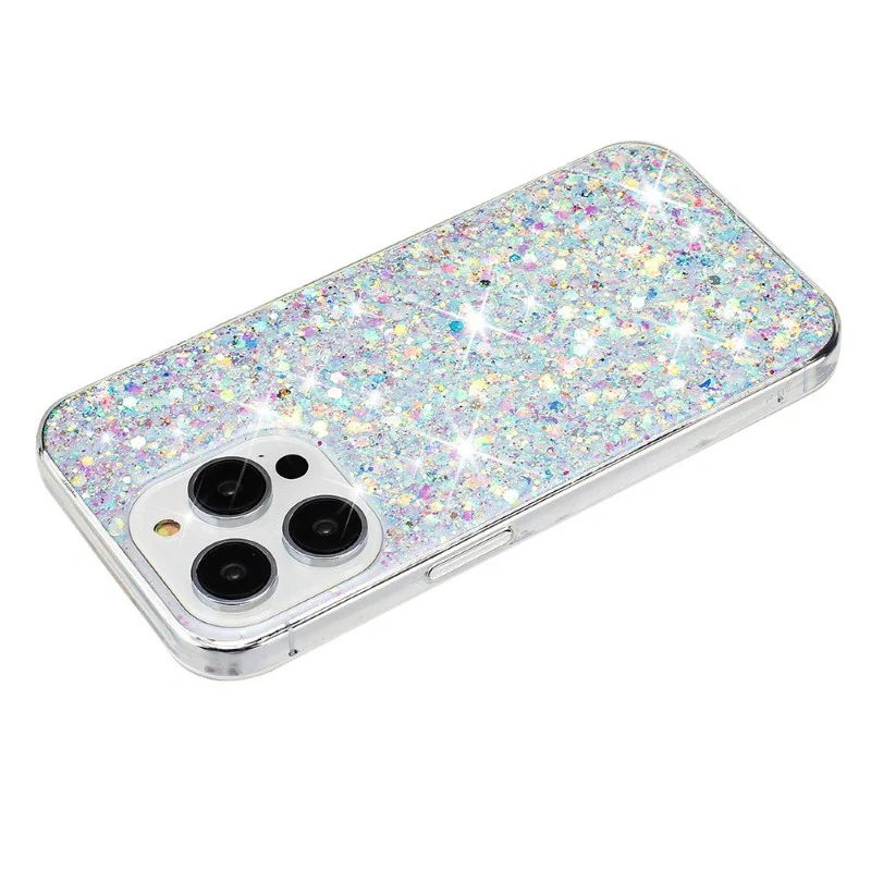 Kryt na iPhone 15 Pro třpytivý stříbrný
