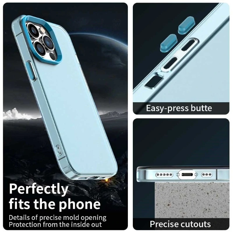 Kryt na iPhone 15 Pro gumový Matte modrý