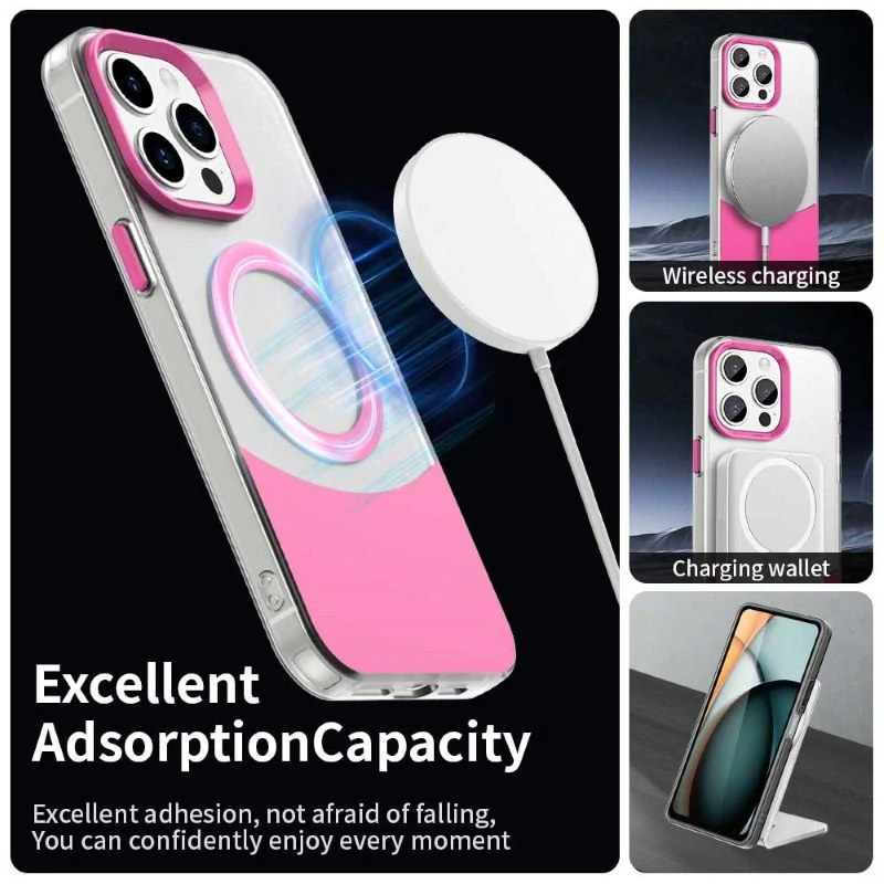 Kryt na iPhone 15 Pro Split s podporou Magsafe růžový