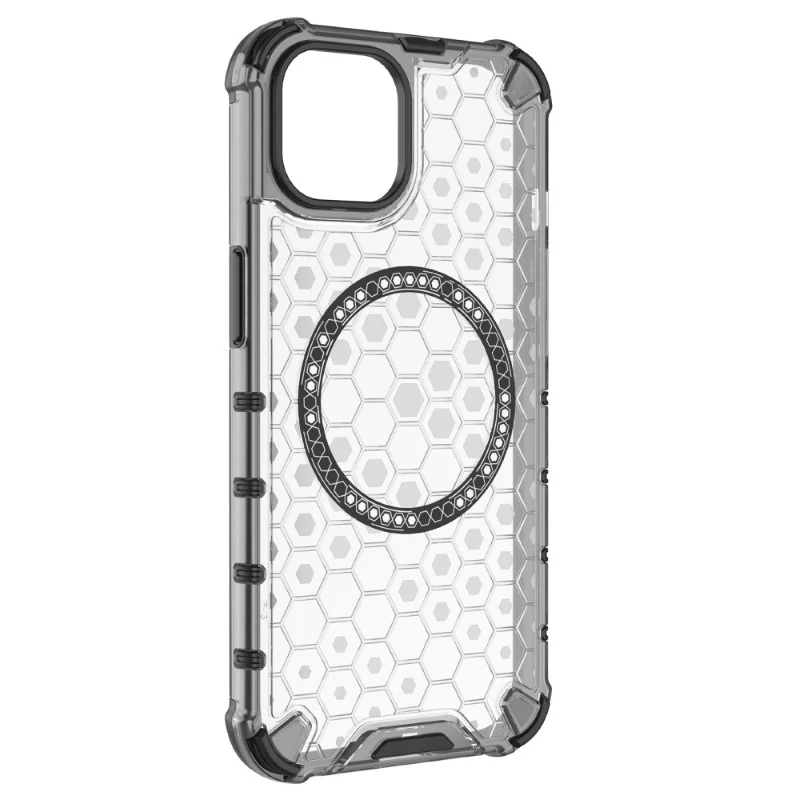 Kryt na iPhone 13 odolný Honeycomb s podporou Magsafe čirý