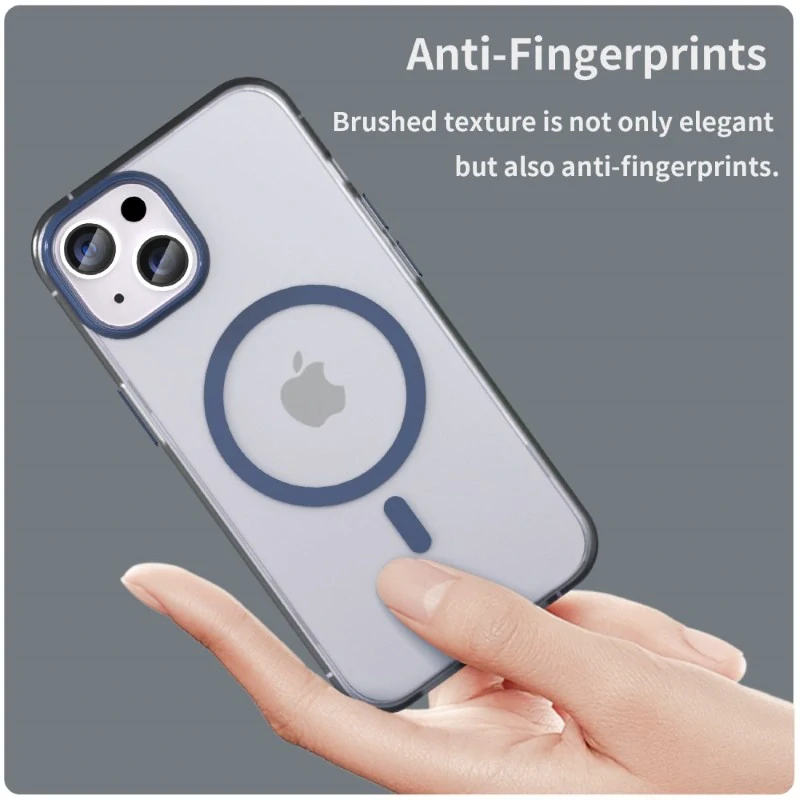 Kryt na iPhone 14 gumový Candy (podpora MagSafe) tmavě modrý