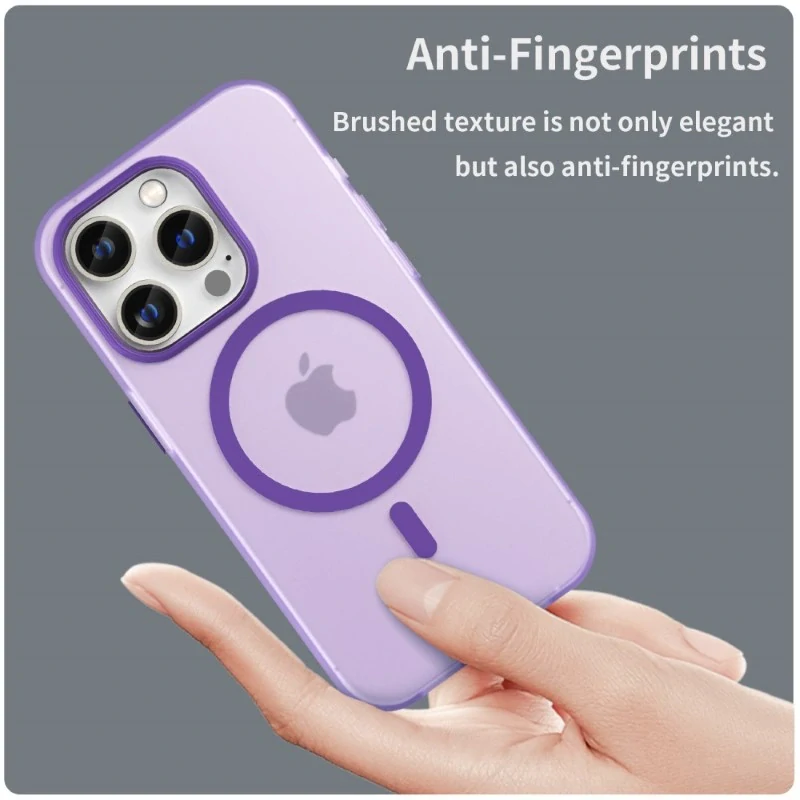 Kryt na iPhone 14 Pro gumový Candy (podpora MagSafe) fialový