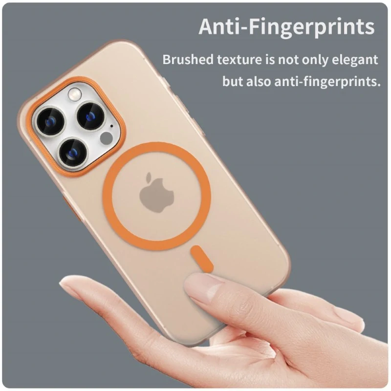 Kryt na iPhone 14 Pro gumový Candy (podpora MagSafe) oranžový