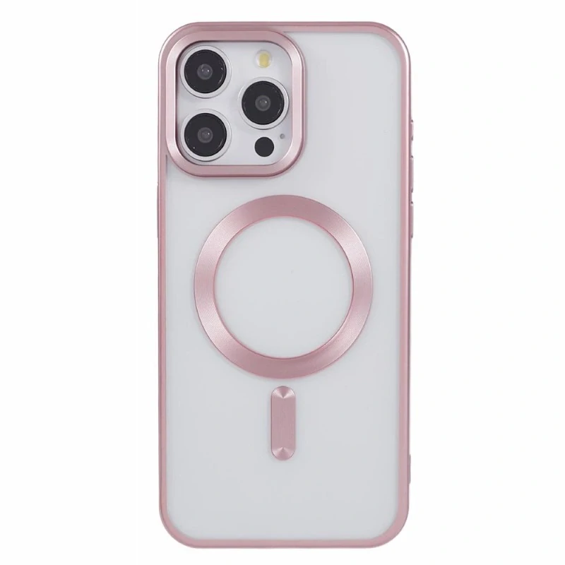 Kryt na iPhone 14 Pro gumový s podporou MagSafe růžový