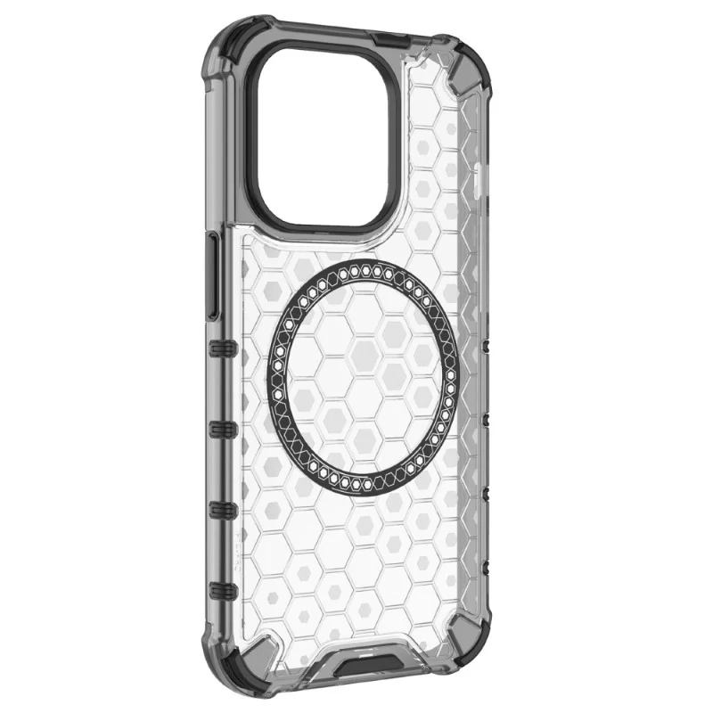 Kryt na iPhone 14 Pro odolný Honeycomb s podporou Magsafe čirý