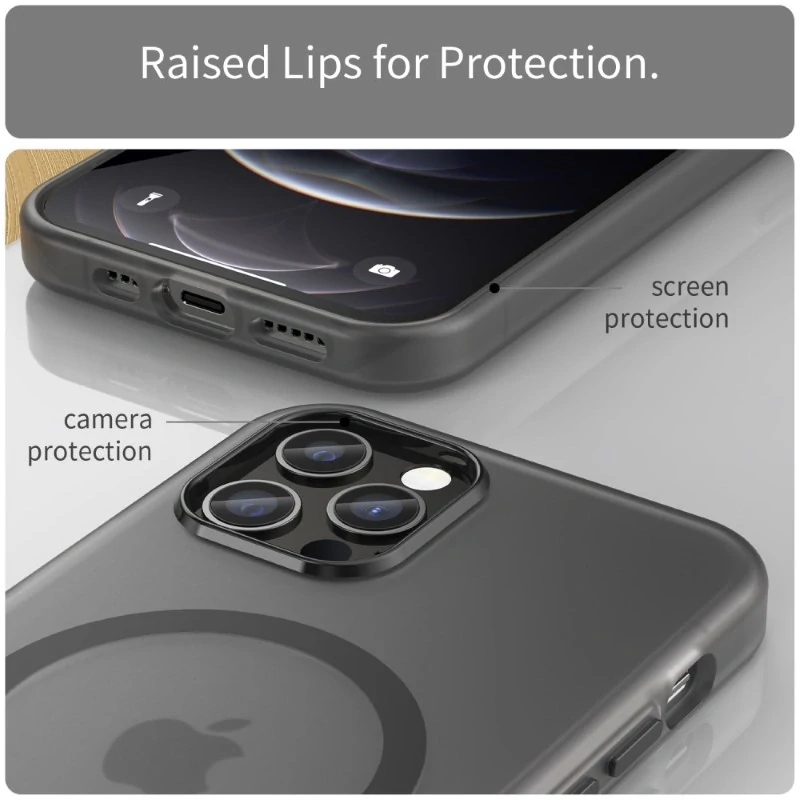 Kryt na iPhone 12 / 12 Pro gumový Candy (podpora MagSafe) černý
