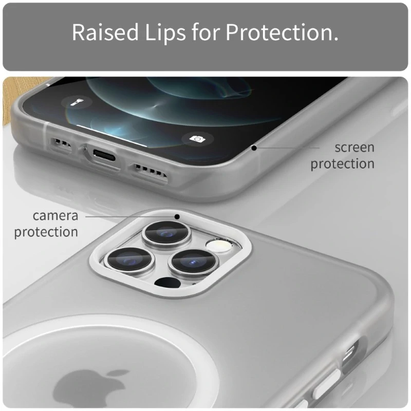 Kryt na iPhone 12 / 12 Pro gumový Candy (podpora MagSafe) bílý