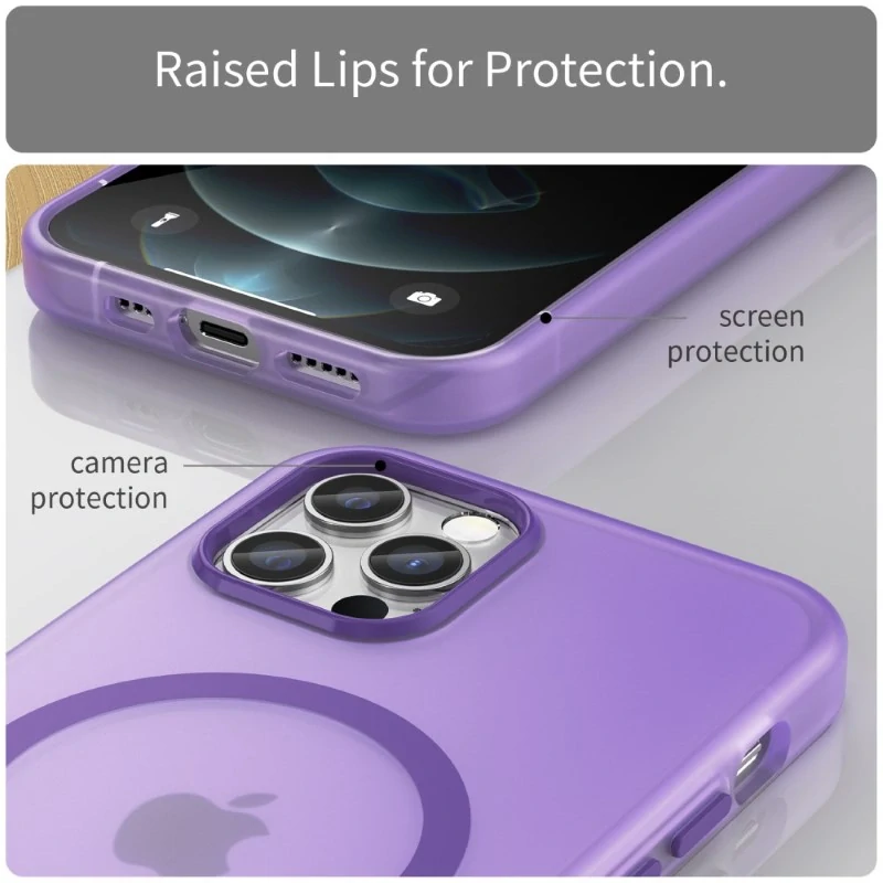 Kryt na iPhone 12 / 12 Pro gumový Candy (podpora MagSafe) fialový