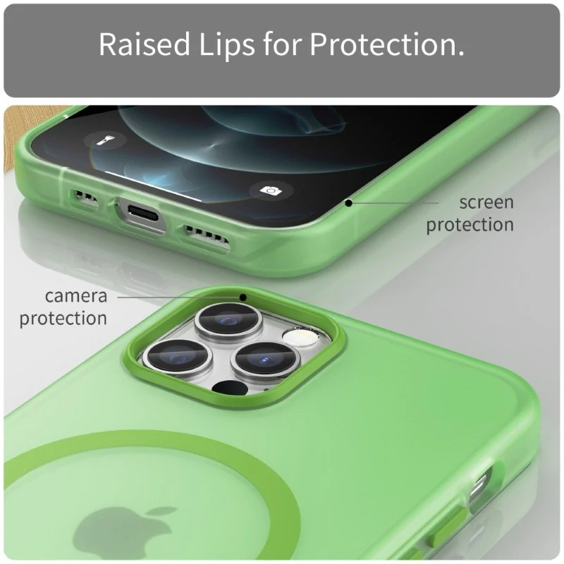 Kryt na iPhone 12 / 12 Pro gumový Candy (podpora MagSafe) zelený