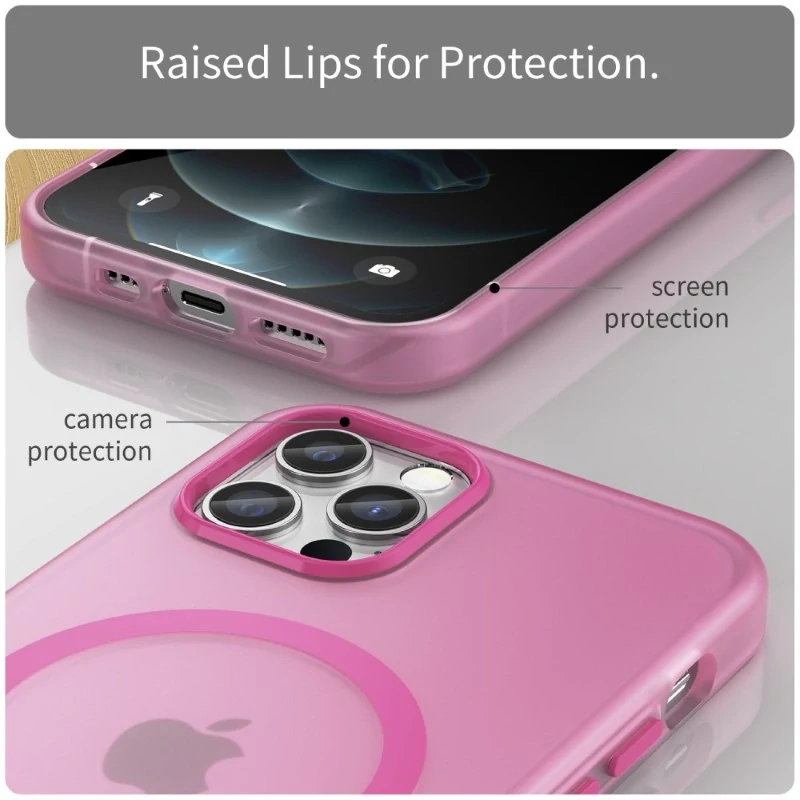 Kryt na iPhone 12 / 12 Pro gumový Candy (podpora MagSafe) růžový