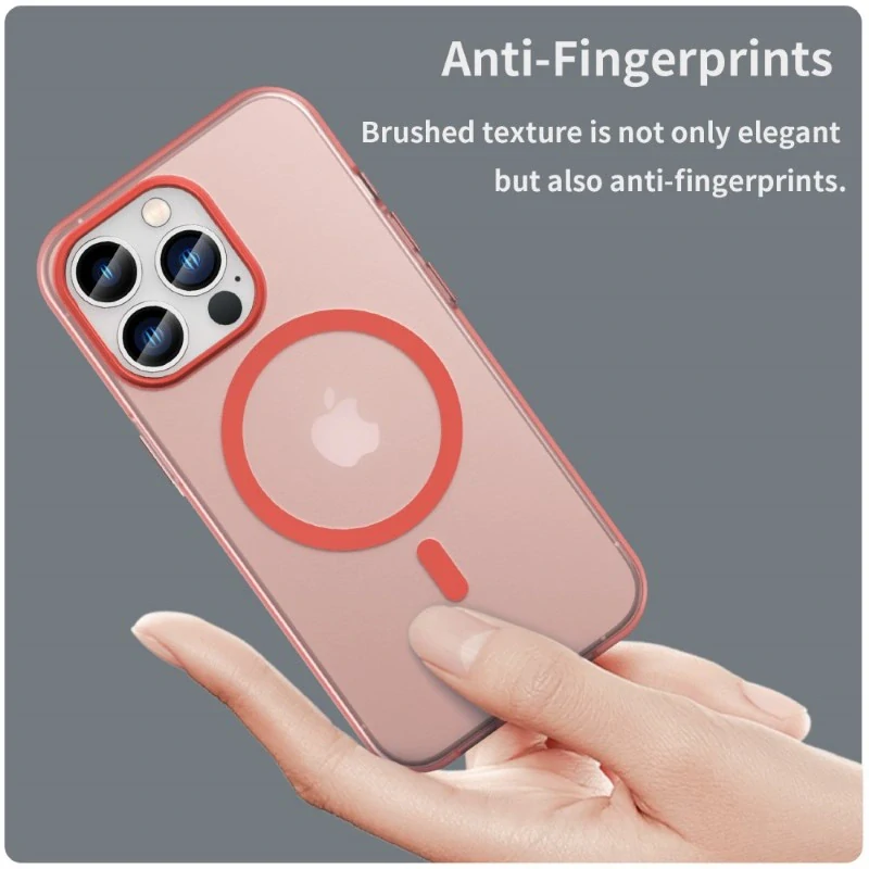 Kryt na iPhone 13 Pro Max gumový Candy (podpora MagSafe) červený