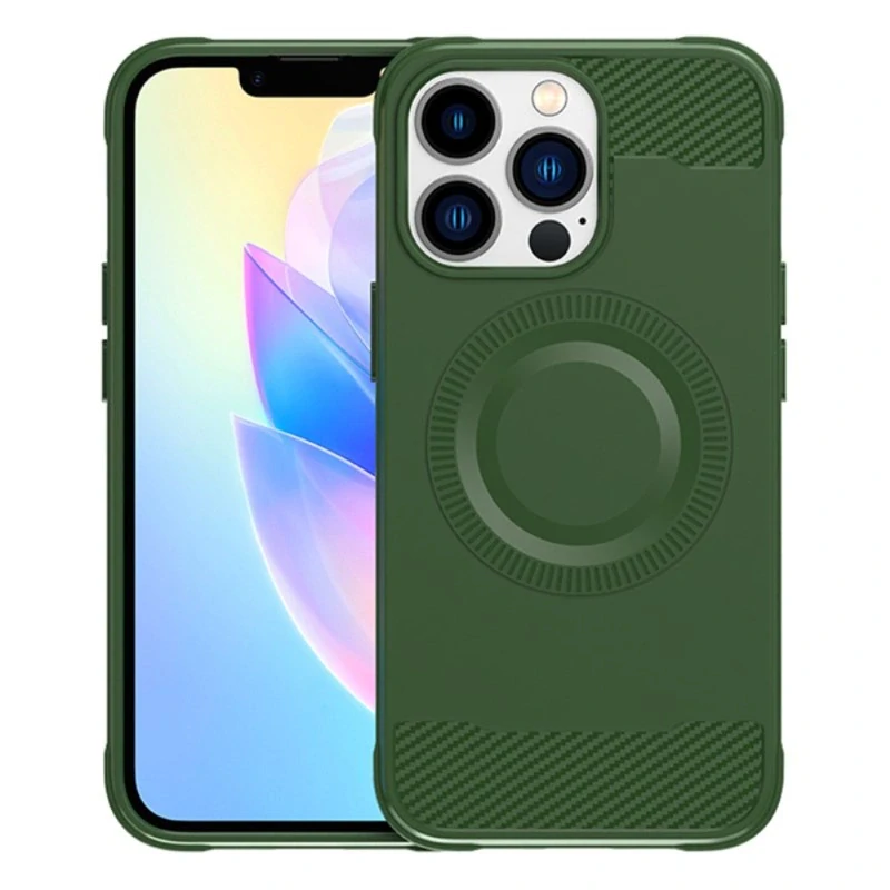 Kryt na iPhone 13 Pro Max gumový (podpora MagSafe) zelený