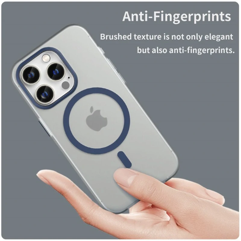 Kryt na iPhone 14 Pro Max gumový Candy (podpora MagSafe) tmavě modrý