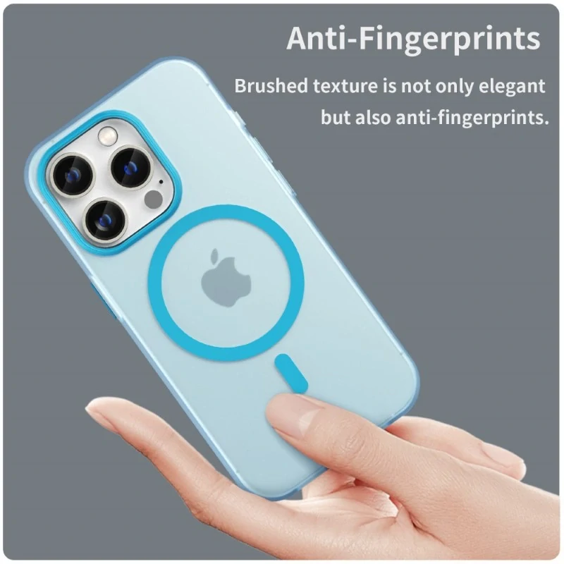 Kryt na iPhone 14 Pro Max gumový Candy (podpora MagSafe) modrý