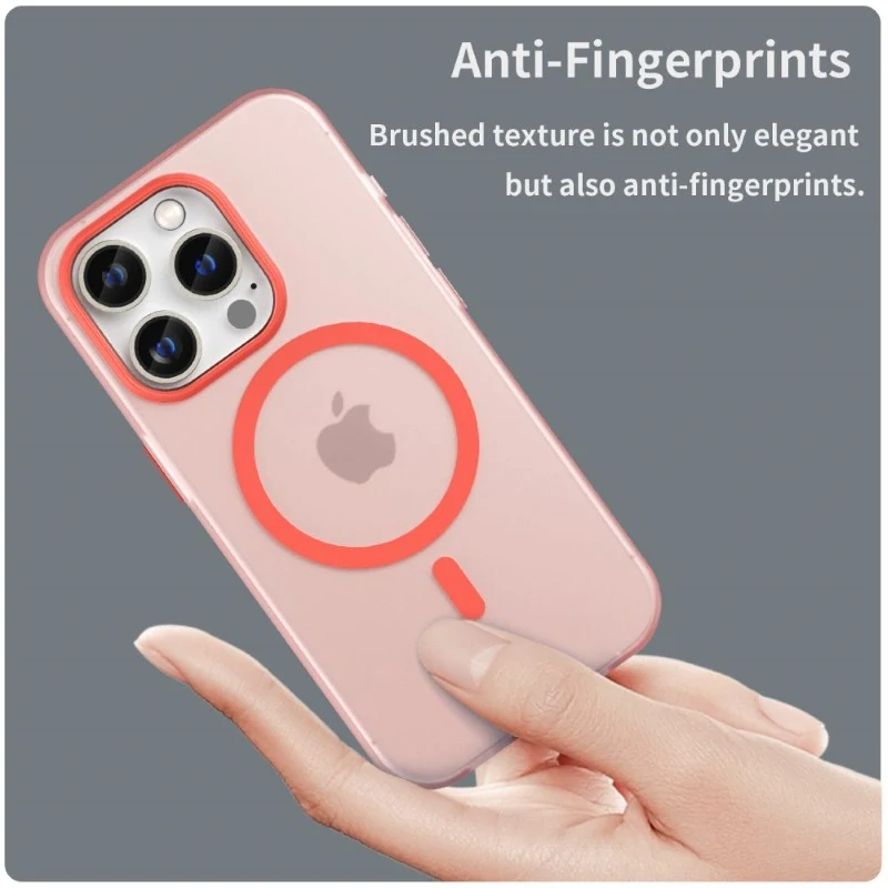Kryt na iPhone 14 Pro Max gumový Candy (podpora MagSafe) červený