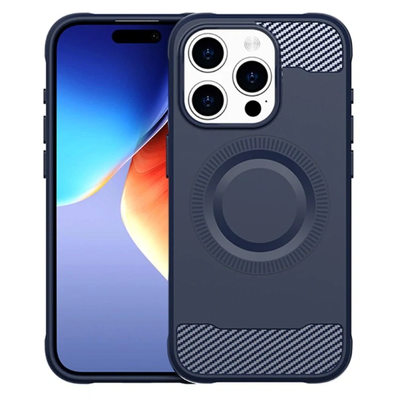 Kryt na iPhone 14 Pro Max gumový (podpora MagSafe) modrý