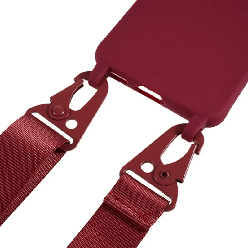 Kryt na Samsung Galaxy S23 gumový se šňůrkou na krk vínový