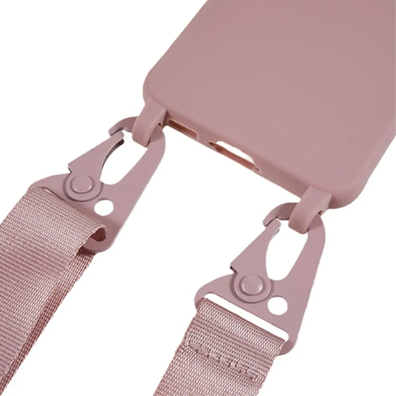 Kryt na Samsung Galaxy S23 gumový se šňůrkou na krk starorůžový