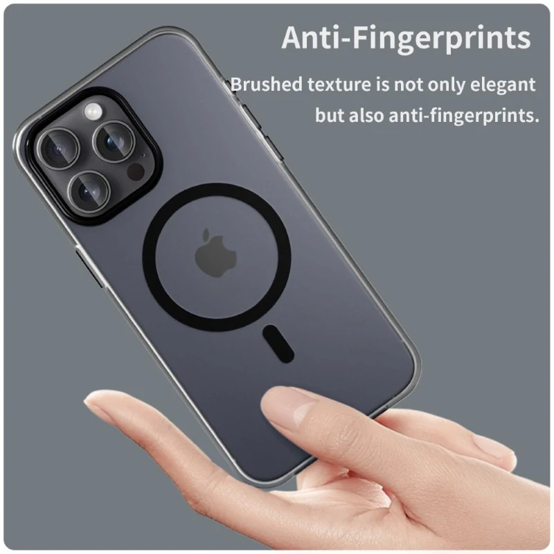Kryt na iPhone 15 Pro Max gumový Candy (podpora MagSafe) černý