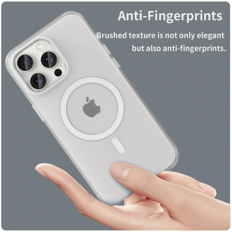 Kryt na iPhone 15 Pro Max gumový Candy (podpora MagSafe) bílý